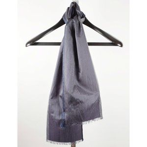 54" x 8" Dior Homme silk scarf gray blue